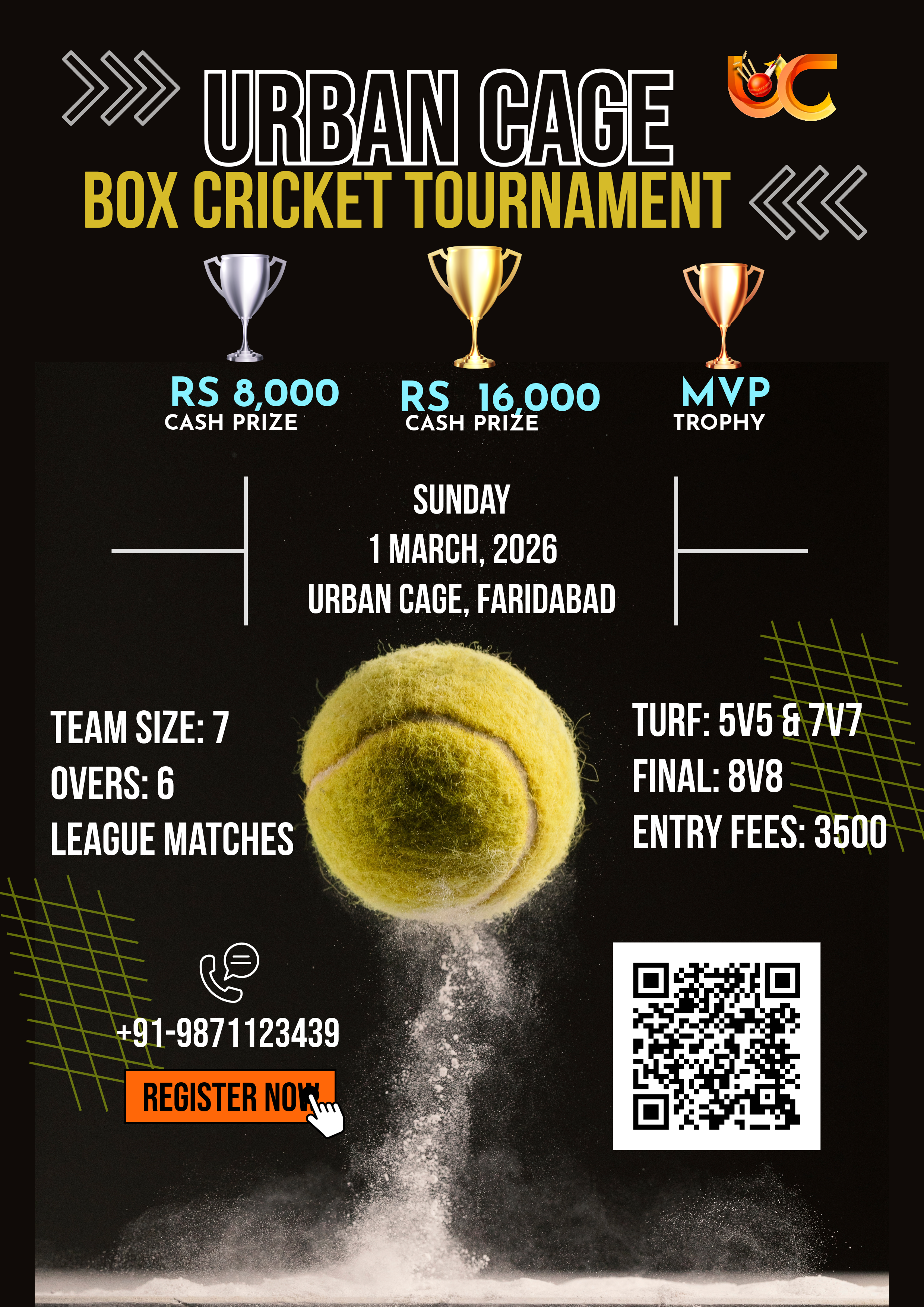 Urban Cage Box Cricket Tournament - 1 March 2026